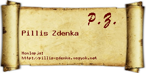 Pillis Zdenka névjegykártya